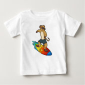 Meerkat als surfer met surfboard (Voorkant)