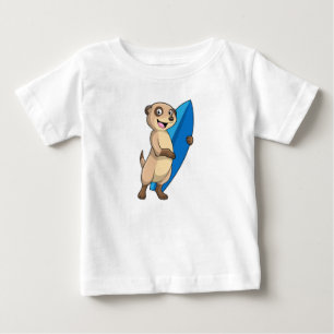Meerkat als surfer met surfboard
