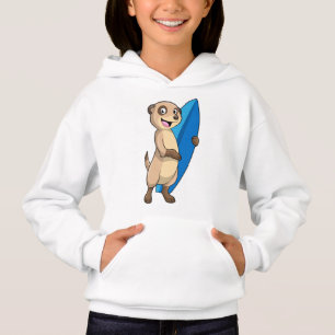 Meerkat als surfer met surfboard