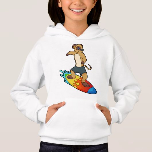 Meerkat als surfer met surfboard (Voorkant)