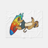 Meerkat als surfer met surfboard fleece deken (Voorkant (Horizontaal))