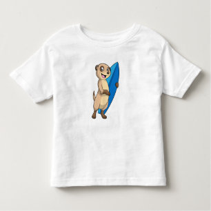Meerkat als surfer met surfboard kinder shirts