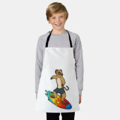 Meerkat als surfer met surfboard schort (Gedragen)