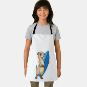 Meerkat als surfer met surfboard schort (Insitu)