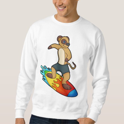 Meerkat als surfer met surfboard trui (Voorkant)