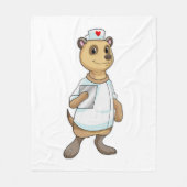 Meerkat als verpleegster met hart fleece deken (Voorkant)