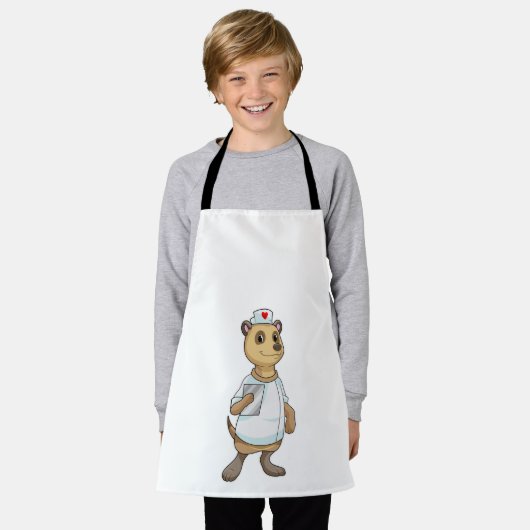 Meerkat als verpleegster met hart schort (Gedragen)