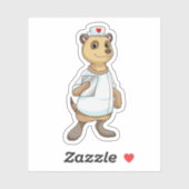 Meerkat als verpleegster met hart sticker (Vel)