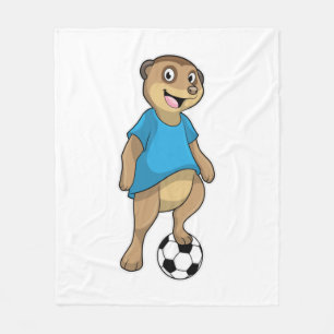 Meerkat als Voetbalspeler met Voetbal Fleece Deken
