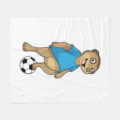 Meerkat als Voetbalspeler met Voetbal Fleece Deken (Voorkant (Horizontaal))