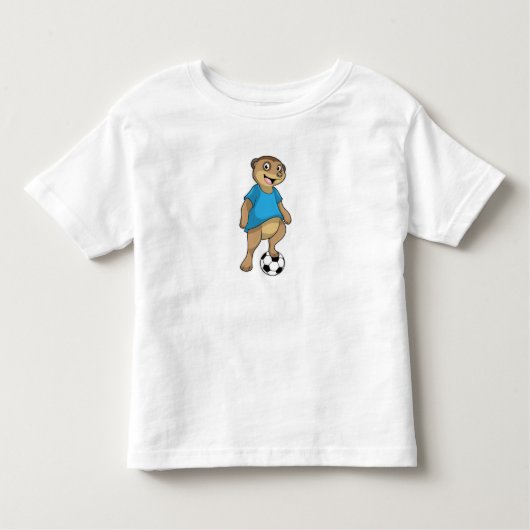 Meerkat als Voetbalspeler met Voetbal Kinder Shirts (Voorkant)