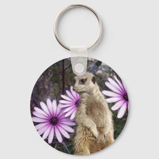 Meerkat_And_Daisies,_ Key Ring Sleutelhanger (Voorkant)