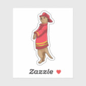 Meerkat as Firefighter with Helmet Sticker (Vel)