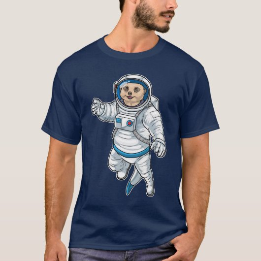 Meerkat Astronaut Ruimte T-shirt (Voorkant)