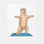 Meerkat at Fitness Stretching exercise Fleece Deken (Voorkant)