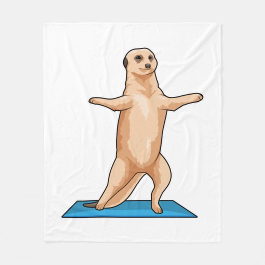 Meerkat at Fitness Stretching exercise Fleece Deken (Voorkant)
