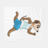 Meerkat at Running Sports Fleece Deken (Voorkant (Horizontaal))