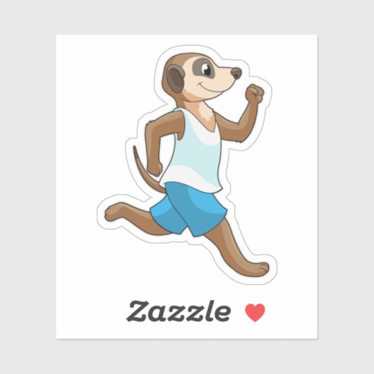 Meerkat at Running Sports Sticker (Vel)