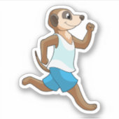 Meerkat at Running Sports Sticker (Voorkant)