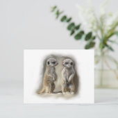 Meerkat baby twins briefkaart (Staand voorkant)