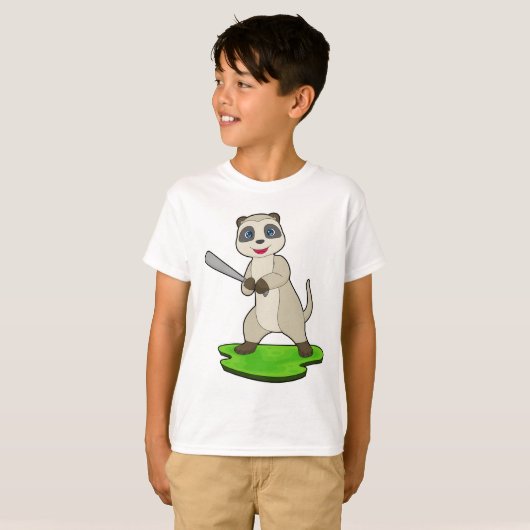 Meerkat Baseball Baseball bat T-shirt (Voorkant volledig)