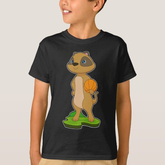 Meerkat Basketbalspeler Basketbal T-shirt (Voorkant)