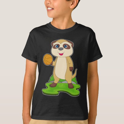 Meerkat Basketbalspeler Basketbal T-shirt (Voorkant)