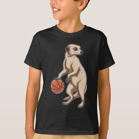 Meerkat Basketbalspeler Basketbal T-shirt (Voorkant)
