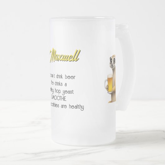 Meerkat Beer Frosted Mok (Voorkant rechts)