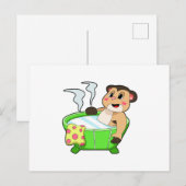 Meerkat bij het zwemmen in Bathtub Briefkaart (Voorkant / Achterkant)