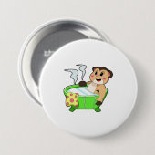 Meerkat bij het zwemmen in Bathtub Ronde Button 7,6 Cm (Voorkant /achterkant)