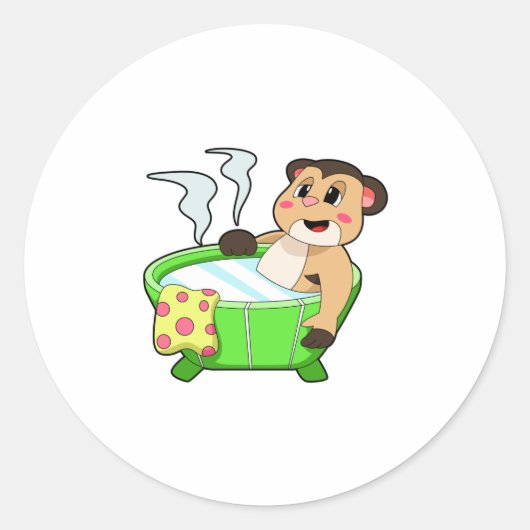 Meerkat bij het zwemmen in Bathtub Ronde Sticker (Voorkant)