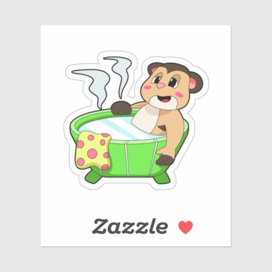 Meerkat bij het zwemmen in Bathtub Sticker (Vel)