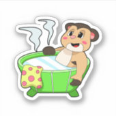 Meerkat bij het zwemmen in Bathtub Sticker (Voorkant)
