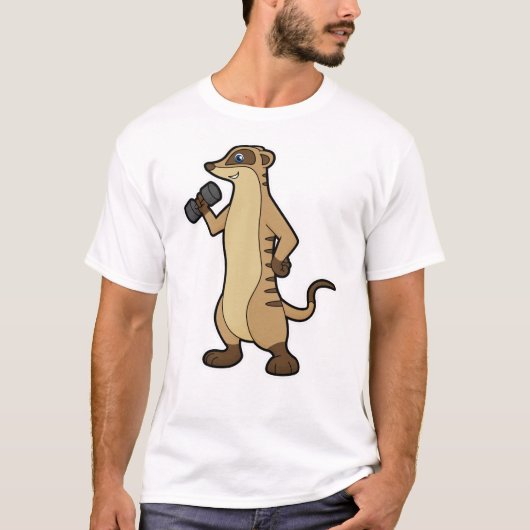 Meerkat bij Sterke training met Dumbbell T-shirt (Voorkant)