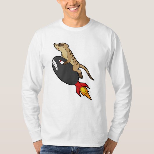 Meerkat bij vliegen met Rocket T-shirt (Voorkant)