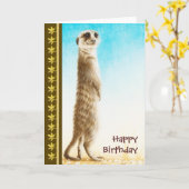 Meerkat Birthday Kaart (Gele Bloem)
