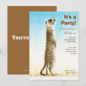 Meerkat Birthday Party Invitation Kaart (Voorkant / Achterkant)