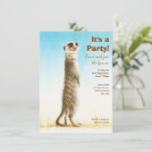 Meerkat Birthday Party Invitation Kaart (Staand voorkant)