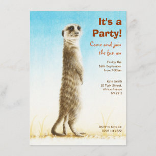 Meerkat Birthday Party Invitation Kaart