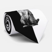Meerkat Black en White Cookie Half en Half Stropdas (Opgerold)