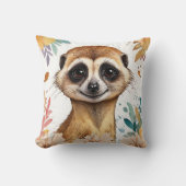 Meerkat  bloemenprint kussen (Voorkant)