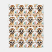 Meerkat  bloemmotief fleece deken (Voorkant)