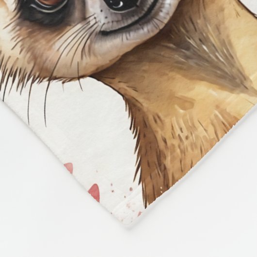 Meerkat  bloemmotief fleece deken (Hoek)