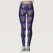 Meerkat Blue Nebula Moon Night Leggings (Voorkant)