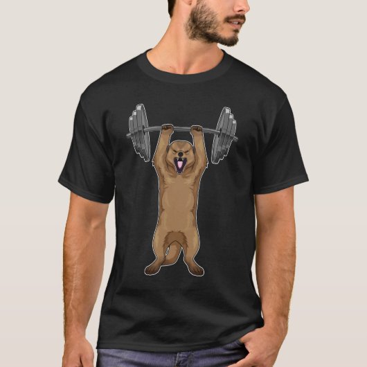 Meerkat Bodybuilding Barbell T-shirt (Voorkant)