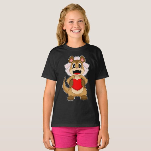 Meerkat Bruid Hart Wedding T-shirt (Voorkant volledig)
