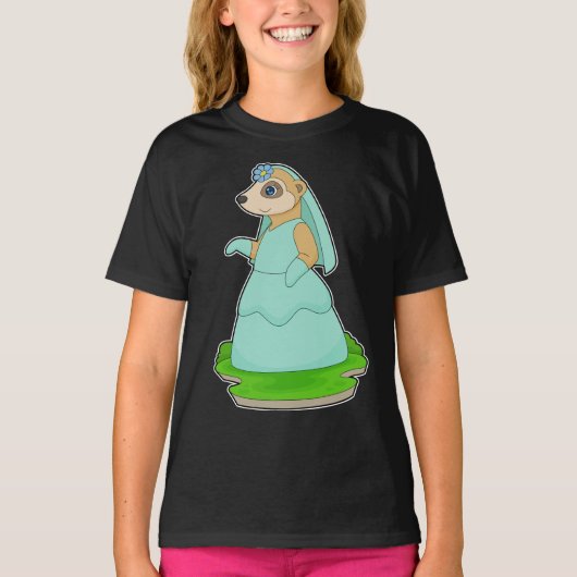 Meerkat Bruid Sluier Trouwen T-shirt (Voorkant)