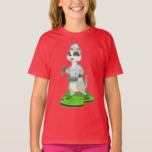 Meerkat Chef Bowl Kook T-shirt (Voorkant)