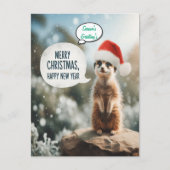Meerkat Christmas Cheer Santa Feestdagenkaart (Voorkant)